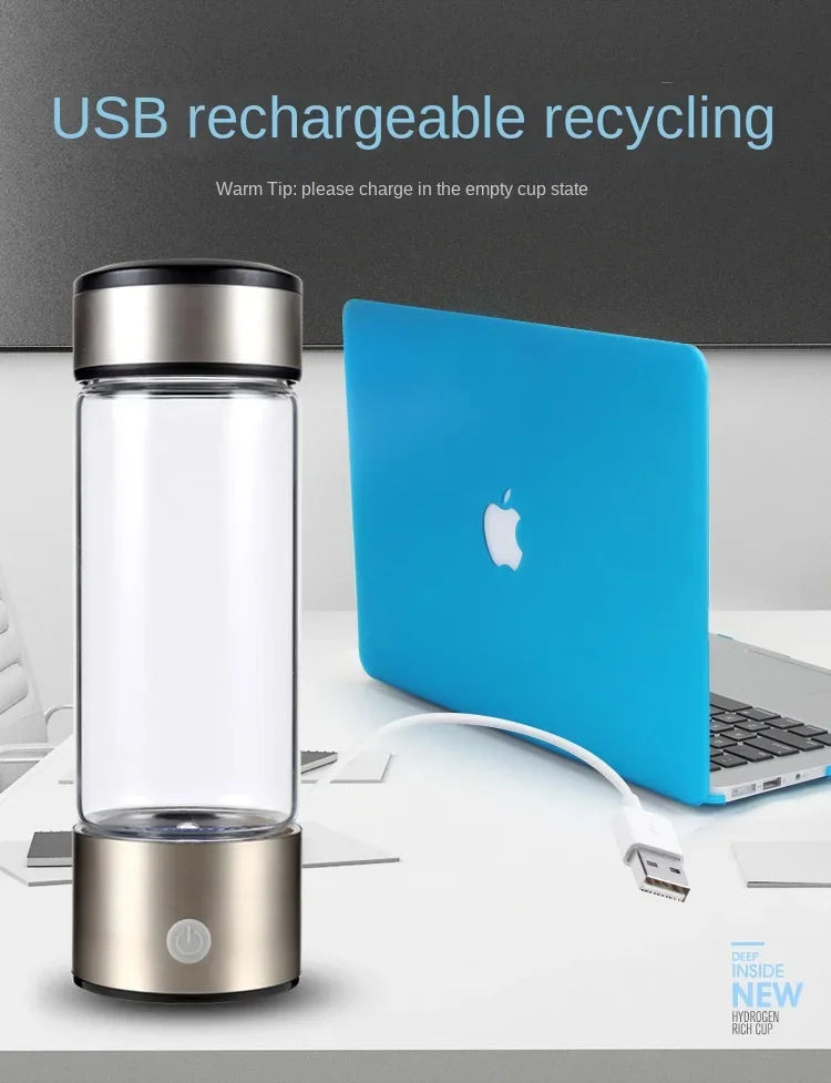 Hydrogen Water Bottle – 420ML Portable Ionizer & Filter